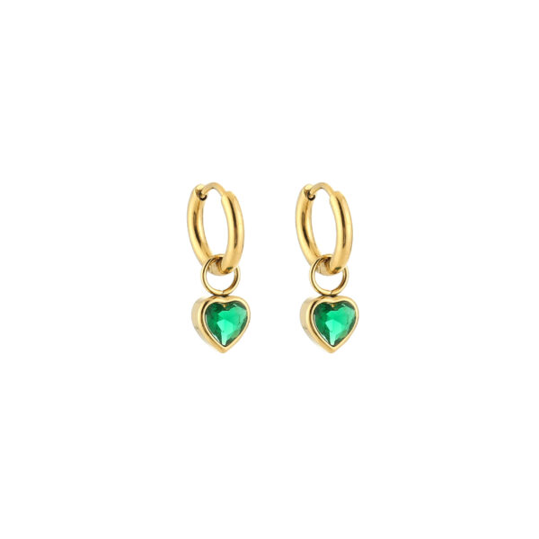 Earrings 'Green heart'