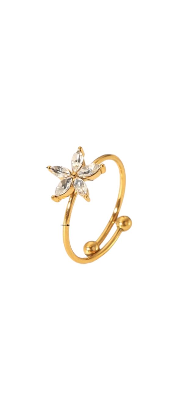 Ring 'Simple strass flower'