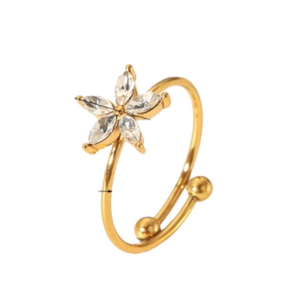 Ring 'Simple strass flower'