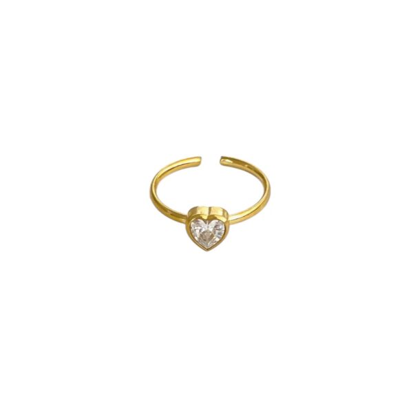 Ring 'Strass heart'