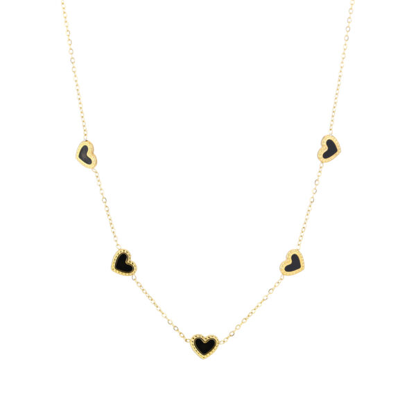 Necklace 'Black hearts'