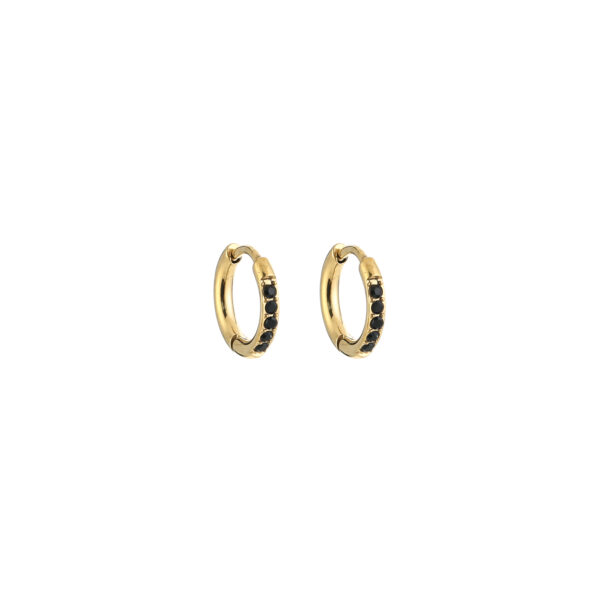 Earrings 'Diamond hoop black'