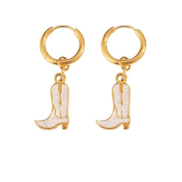 Earrings 'Cowgirl white'