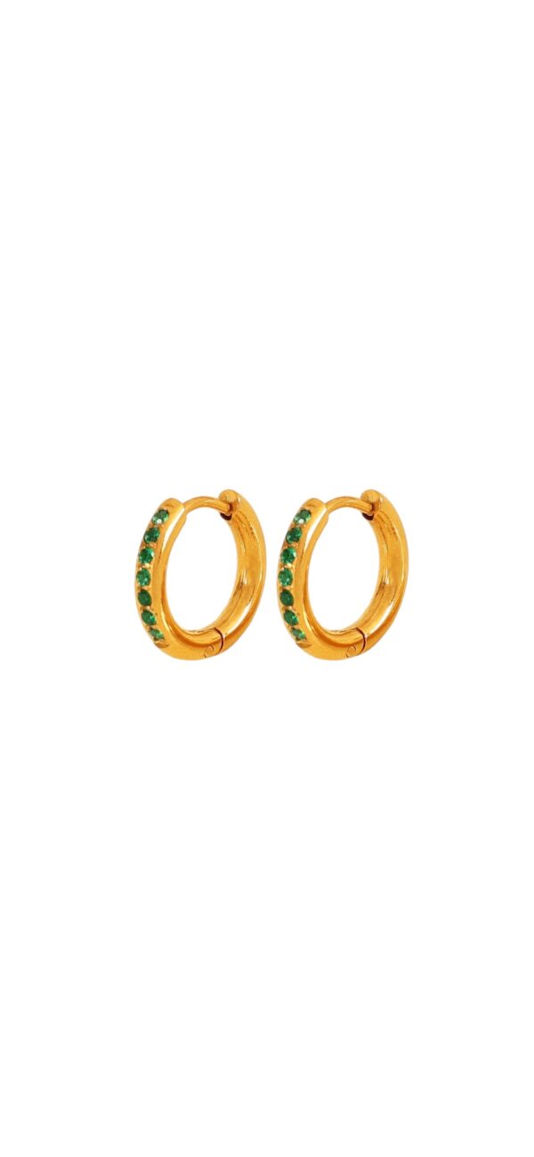 Earrings 'Small hoops green'