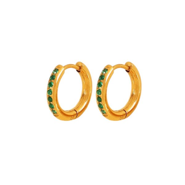 Earrings 'Small hoops green'