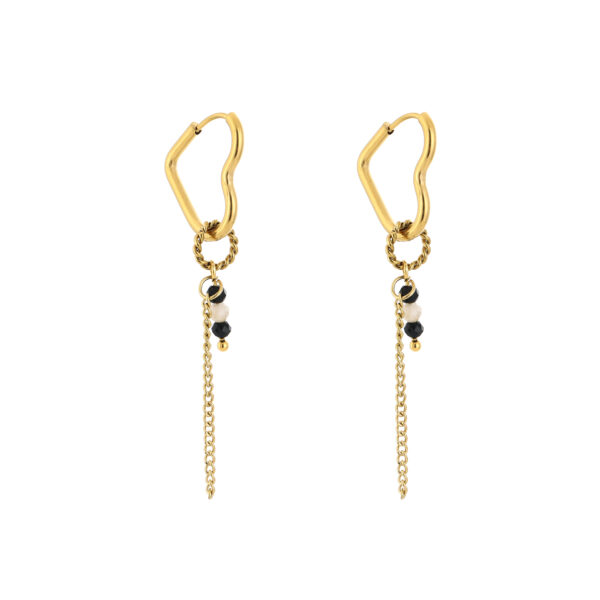 Earrings 'Hearts and beads'