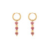Earrings 'Triple pink hearts'