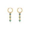 Earrings' Triple green hearts'