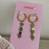 Earrings' Triple green hearts'