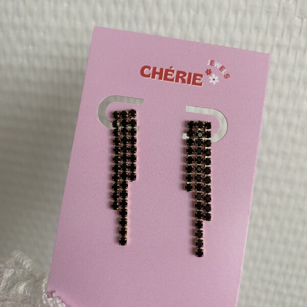 Earrings 'Waterfall black'