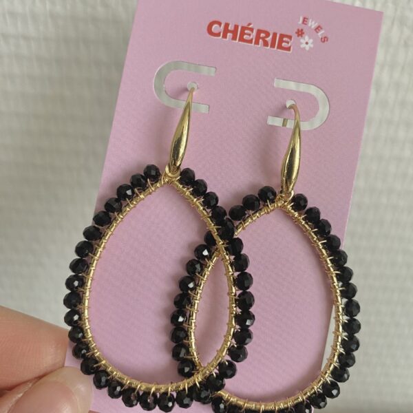 Earrings 'Gem stones black'