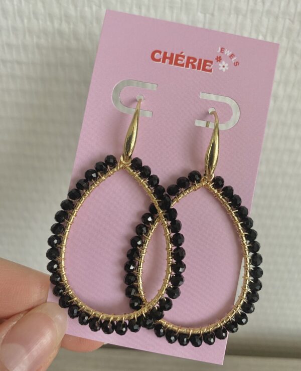 Earrings 'Gem stones black'