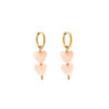 Earrings 'Duo heart pink'