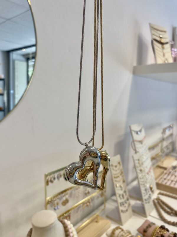 Necklace 'Long open heart'
