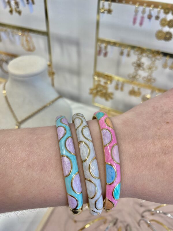Bangle 'Polka dot blue/pink'