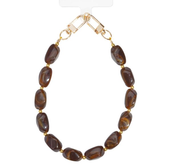 Telefoonkoord 'Dark brown stones'