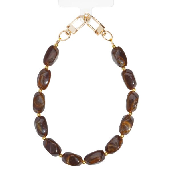 Telefoonkoord 'Dark brown stones'
