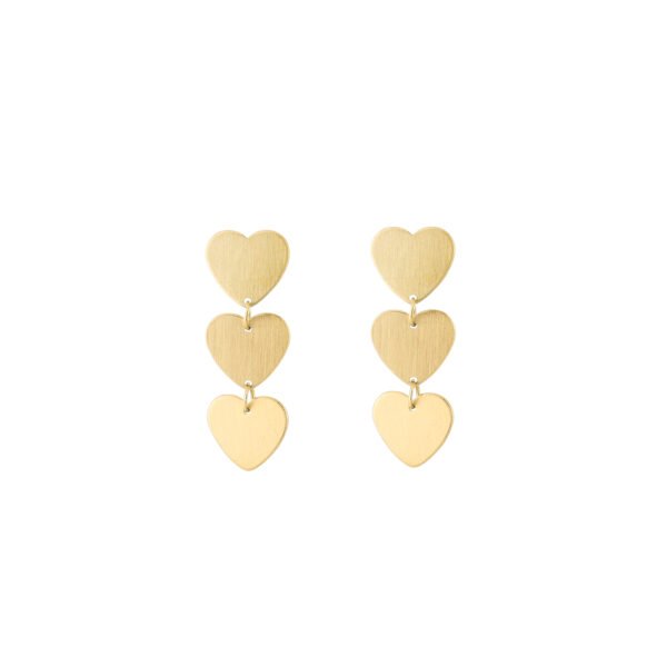 Earrings 'Three flat hearts'