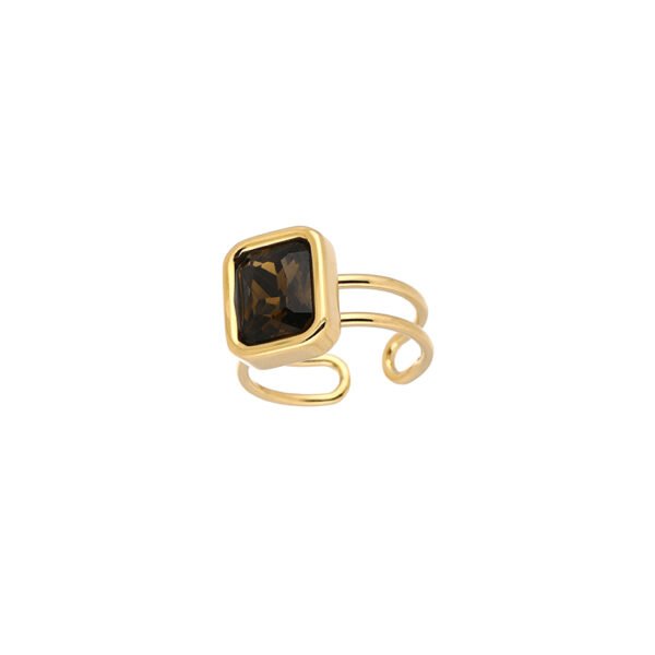 Ring 'Brown square stone'