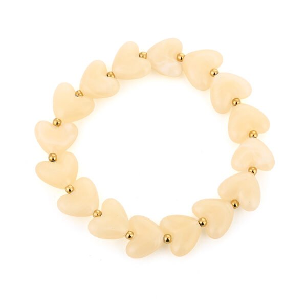 Bracelet 'Beige heart beads'
