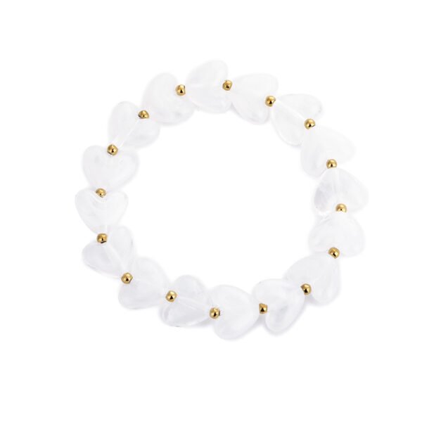 Bracelet 'White heart beads'