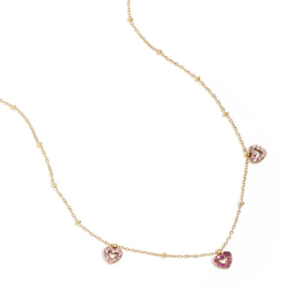 Necklace 'Pink shining hearts'