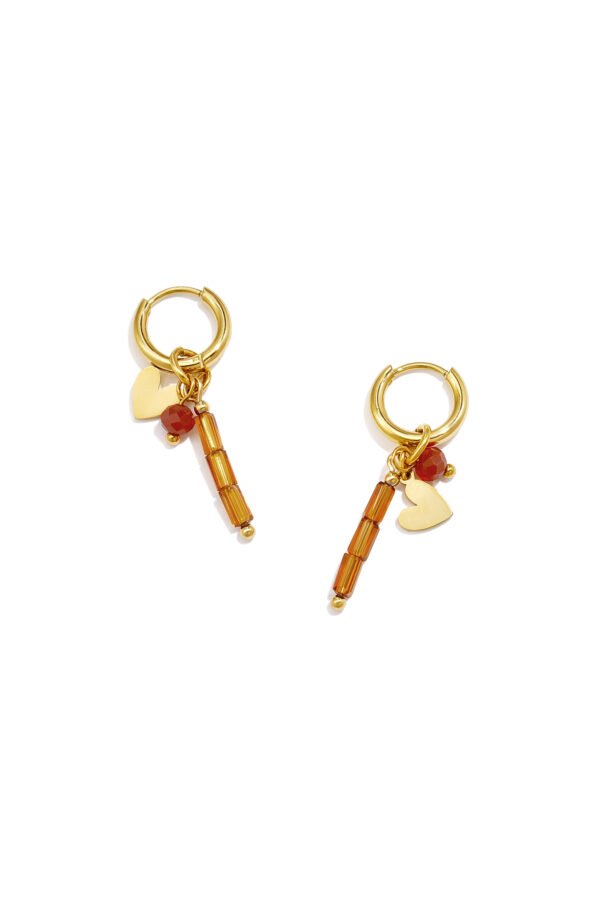 Earrings 'Orange mix heart'