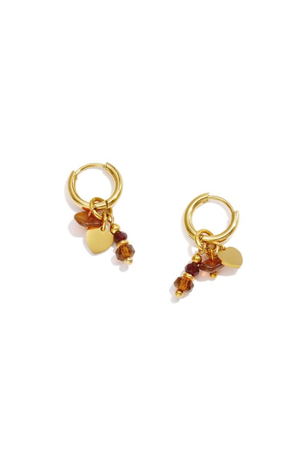 Earrings 'Brown mix heart'