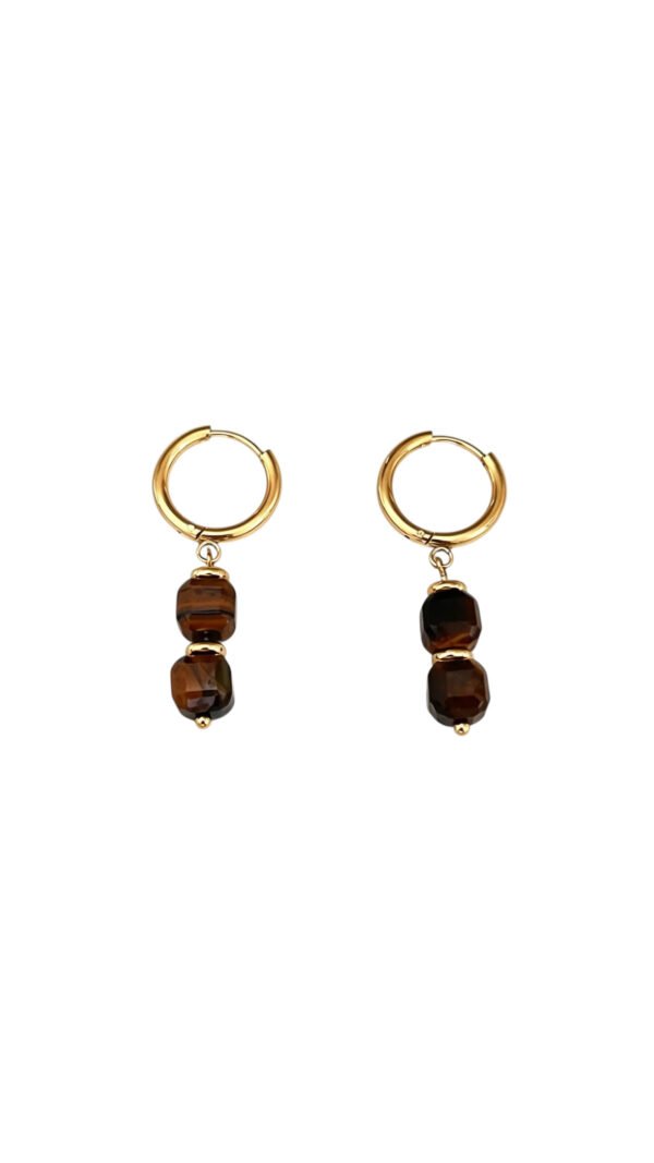 Earrings 'Two brown stones'